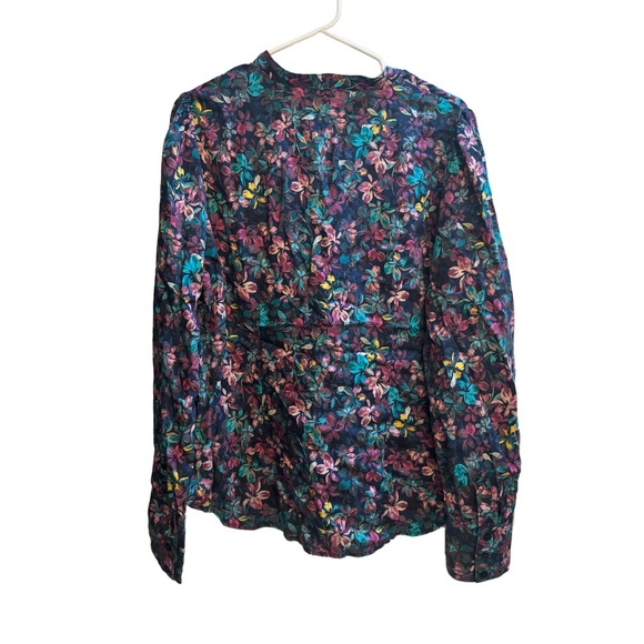 Kut From The Kloth Womens Top  Floral Button Up Blouse Long Sleeve Azariah Sz XL - Picture 4 of 5